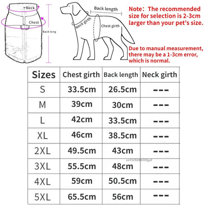 Waterproof Warm Dog Clothes Pet Coat Winter Vest Padded Zipper Jacket Small Medium Big Dogs