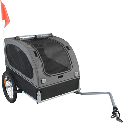SucceBuy 88lbs Dog Bike Trailer Pet Cart Bicycle Carrier with Wheels Coupler Reflectors Flag Collapsible to Store