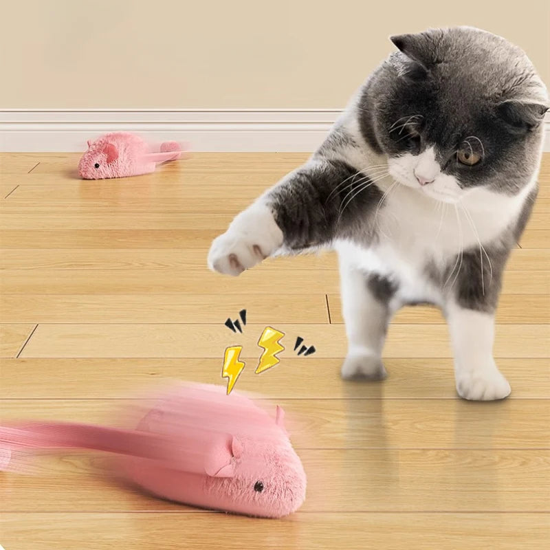 New Interactive Mouse Plush Cat Chew Toys Boredom Interactive Plush Toys Kitten Game Indoor Plush Mice Luminous Toys