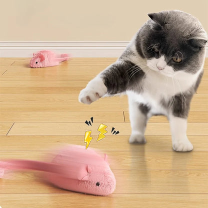 New Interactive Mouse Plush Cat Chew Toys Boredom Interactive Plush Toys Kitten Game Indoor Plush Mice Luminous Toys