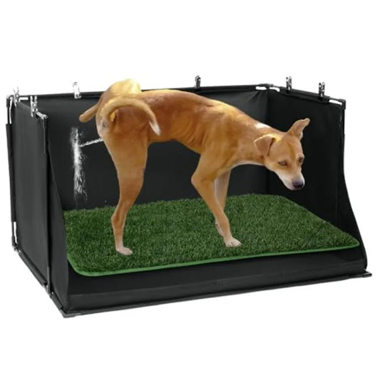Dog Pee Pad Holder with Artificial Grass 33.8 * 24 * 17.7 in Foldable Indoor Dog Potty Tray with Hemmed Edge No Spill Pee Pad H