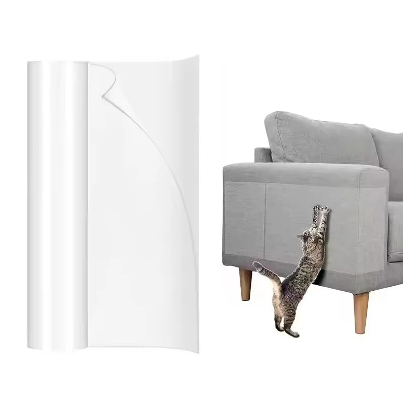 Anti Cat Scratch Furniture Protector Self-Adhesive Peelable Cat Training Protectors PVC Transparent Tape for Couch Sofa Sticker