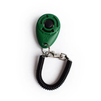 2 in 1 Dog Training Clicker Pet Plastic New Dogs Click Trainer Aid Tools Adjustable Wrist Strap Sound Key Chain Dog Supplies