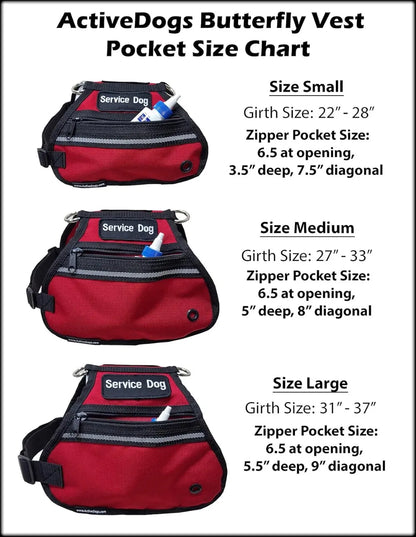 Service Dog Vest with Adjustable Straps, Zippered Pockets & Poop Bag Grommet - Purple