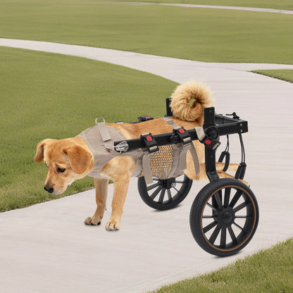 Pet Walking Aid Pet Rehabilitation Walking Aid Multi-Scenario Usage 2-Wheel Dog Wheelchairs for Back Legs/Senior Dogs 65kg Load