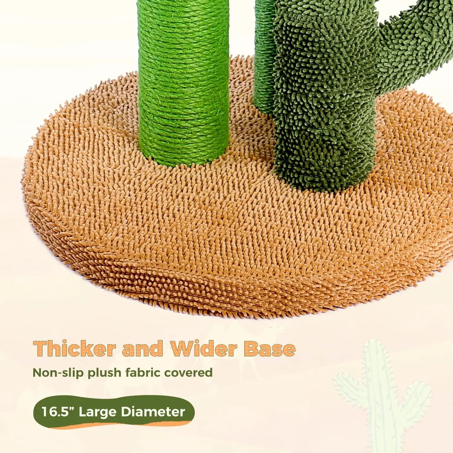 Cat Scratching Post Cactus Cat Scratcher Featuring with 3 Scratching Poles and Interactive Dangling Ball -Large 27 Inches