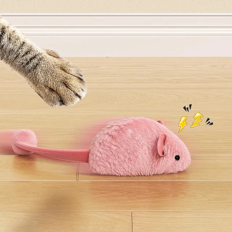 New Interactive Mouse Plush Cat Chew Toys Boredom Interactive Plush Toys Kitten Game Indoor Plush Mice Luminous Toys