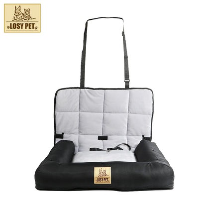 Waterproof Pet Seat Pad for Car Home Use - Removable Cover Dog Cat Cushion Bed Mat with Safety Belt for Front Seat