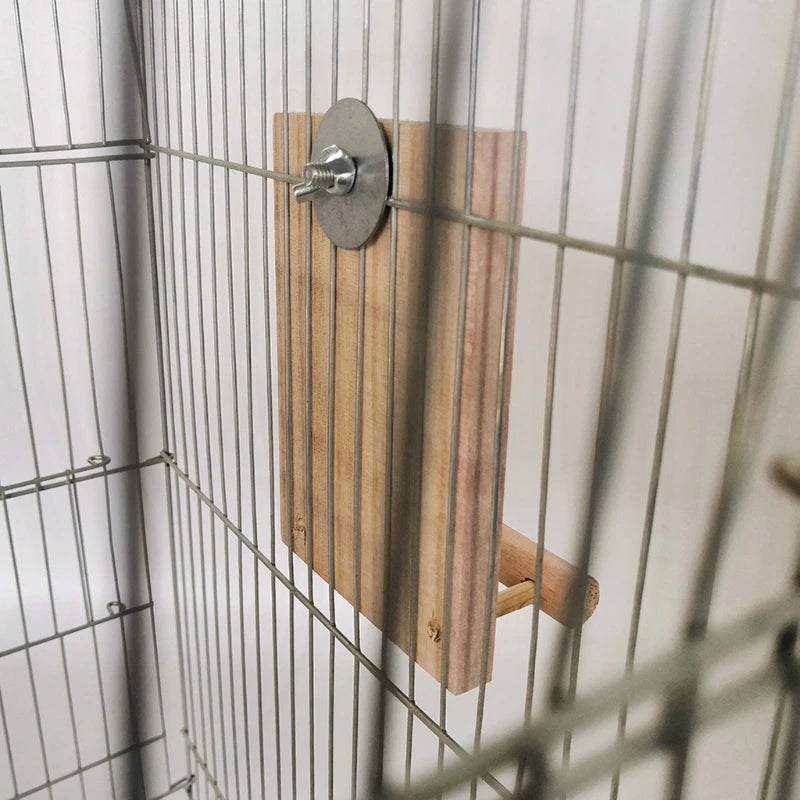 Bird Mirror with Perch Parrot Birdcage Stands for African Greys Cockatiels