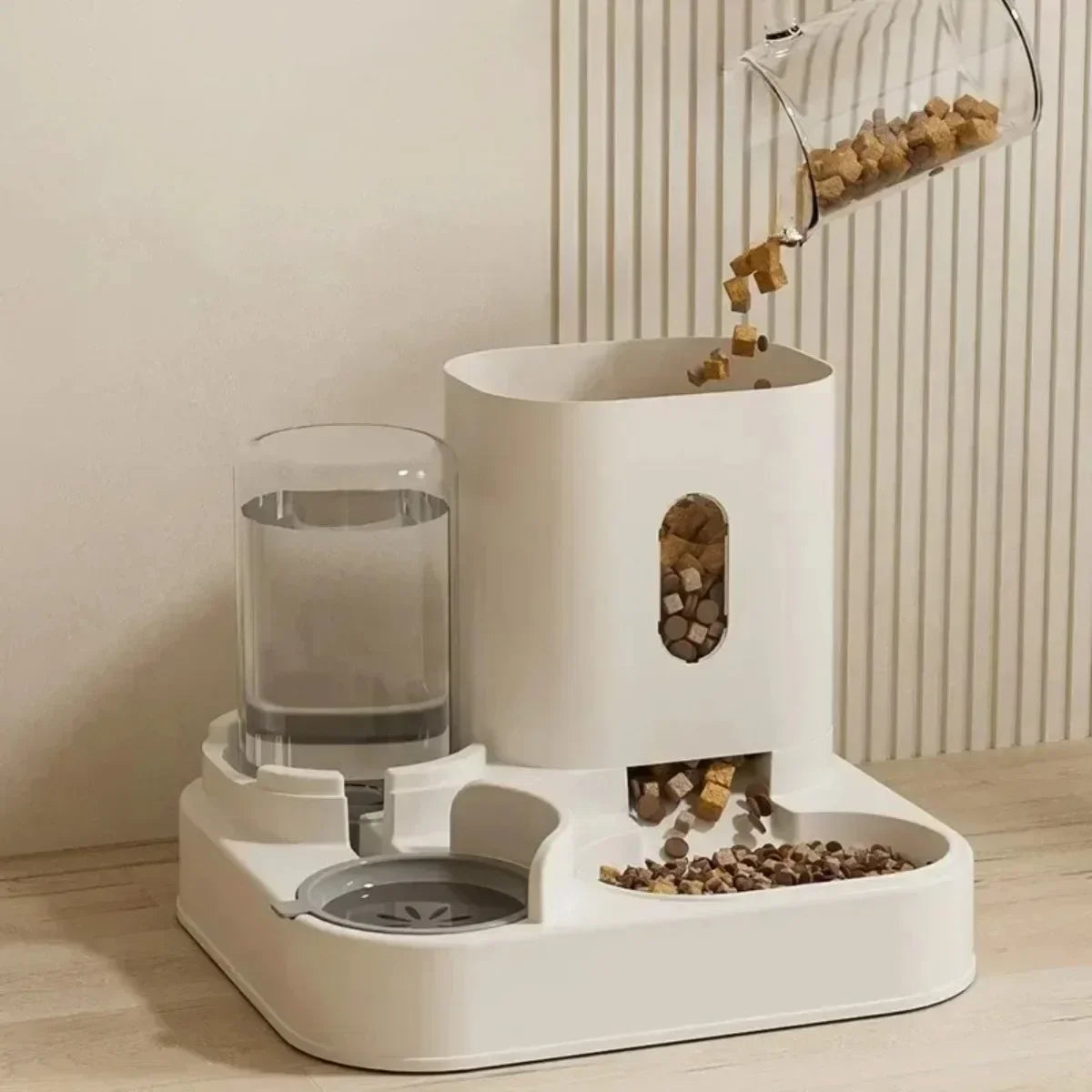 Automatic Feeder Dog Cat Food Bowl With Water Fountain Large Capacity Pet Food Storage Dispenser Container