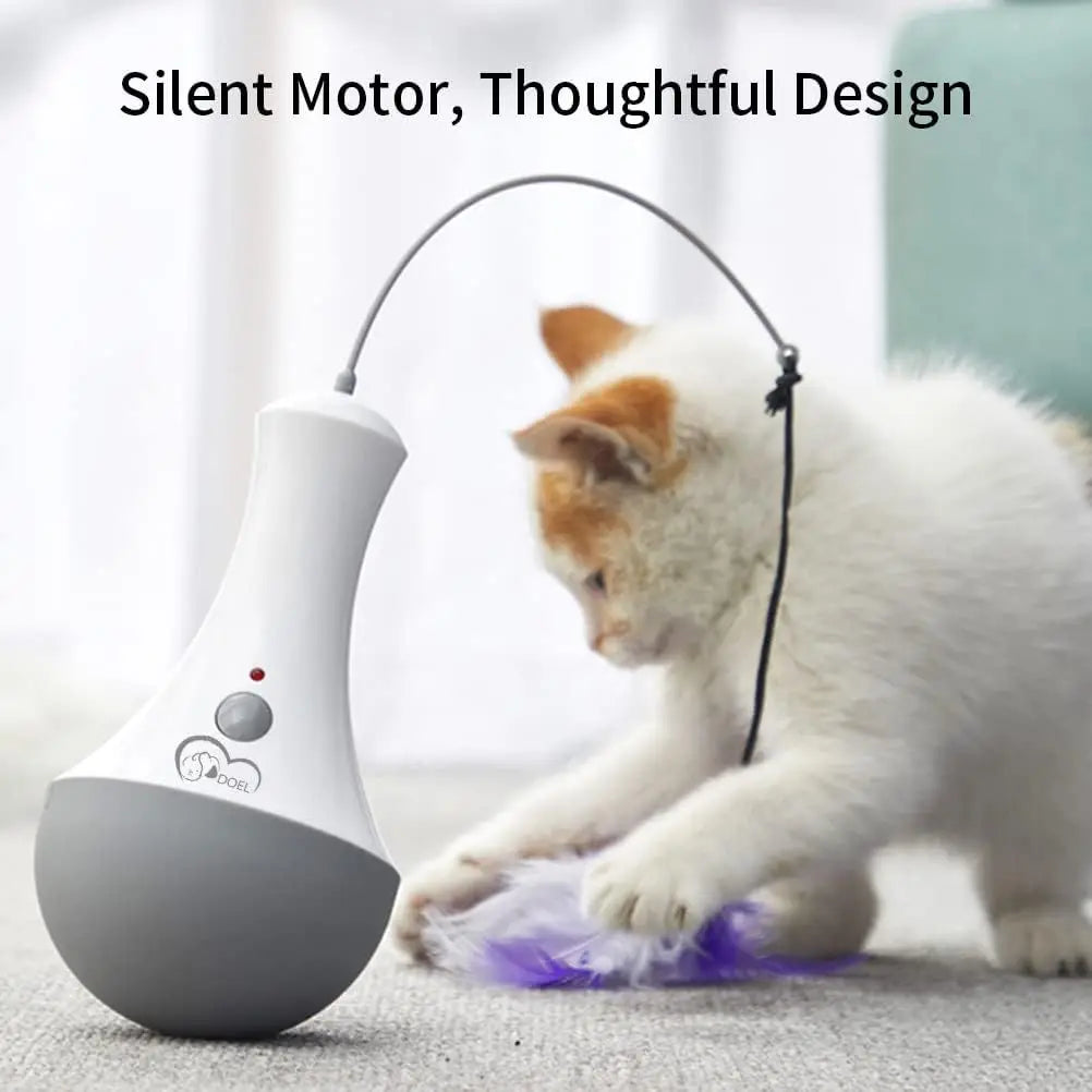 DOEL Cat Interactive Toys Funny Feather Kitten Teaser Indoor Play Automatic