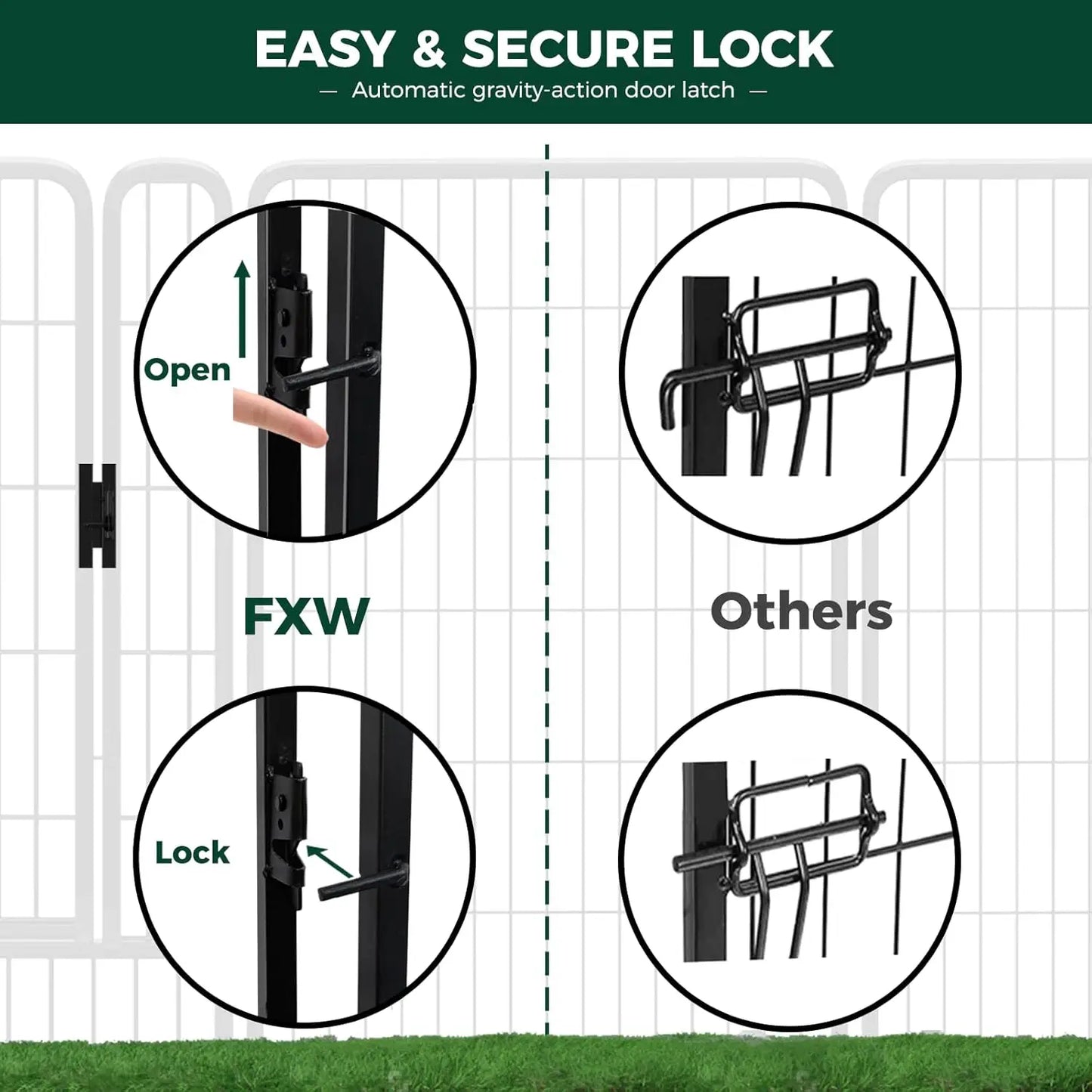Outdoor dog game fence, suitable for indoor, courtyard, RV camping, 45 inch 16 panel, suitable for large dogs