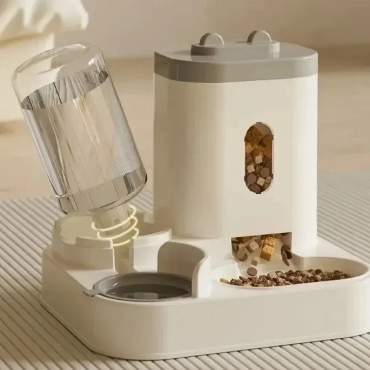 Automatic Feeder Dog Cat Food Bowl With Water Fountain Large Capacity Pet Food Storage Dispenser Container