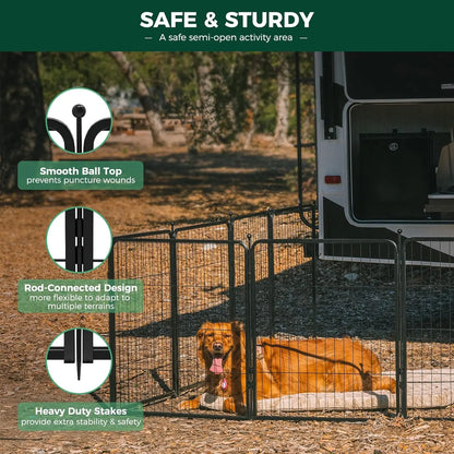 Outdoor dog game fence, suitable for indoor, courtyard, RV camping, 45 inch 16 panel, suitable for large dogs