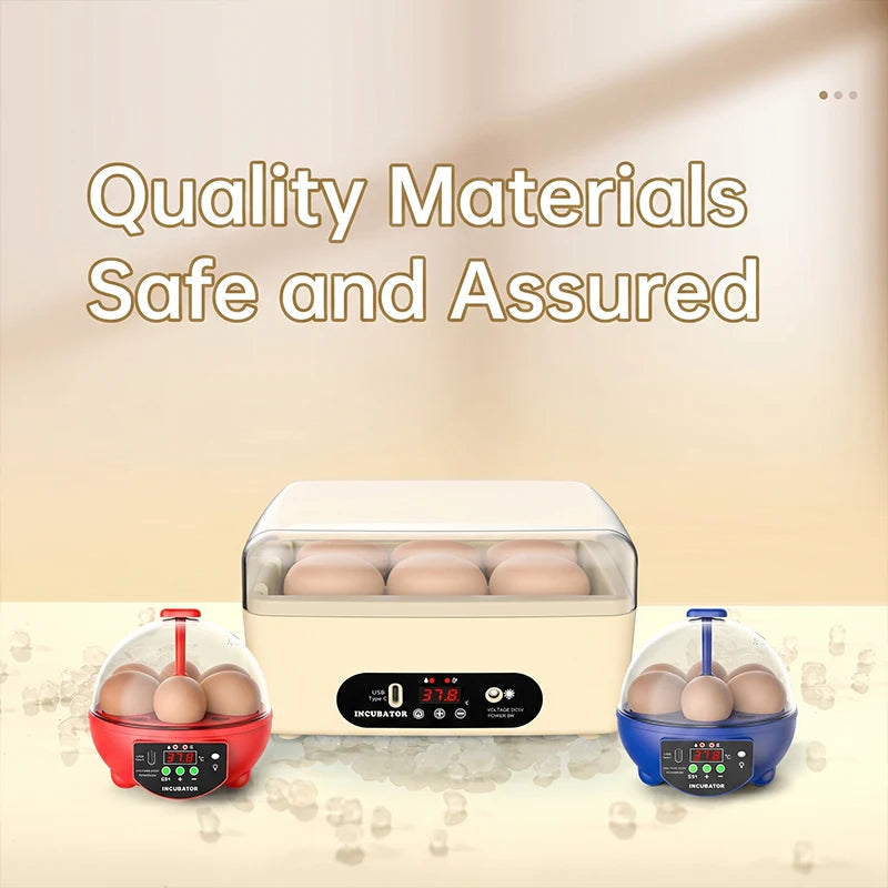 Fully Automatic Incubator For Egg Chick Poultry Intelligent Bionic Chicken Duck Pigeon Incubator USB Charge 24-hour Thermostatic