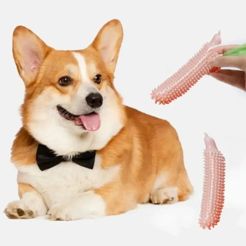 Dog Teeth Grinding Stick Cucumber Shape  Bite Resistant TPE Dog Chew Toy Wear Resistant Pet Molar Stick Teeth Cleaning