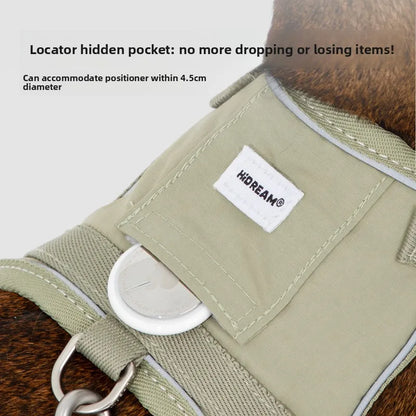 Anti-Escape Cat Vest Harness 39g, GPS Tracker Pocket, Breathable Mesh, Reflective, 130cm Leash for Walking,
