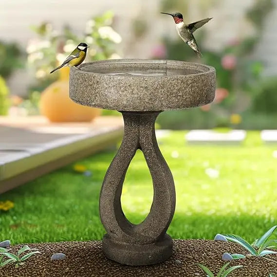 21.8”Birdbaths for The Garden Clearance -Concrete Modern Bird Bath for Outside, Yard Statue Decoration for Garden
