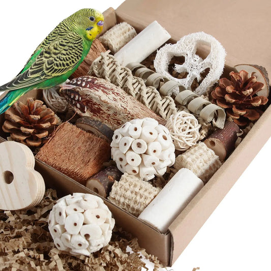 Bird Toys Parrot Toys Natural Bird Foraging Box Foot for Parakeets,Cockatiels,Conures,Love Birds,and Other Small to Medium Birds