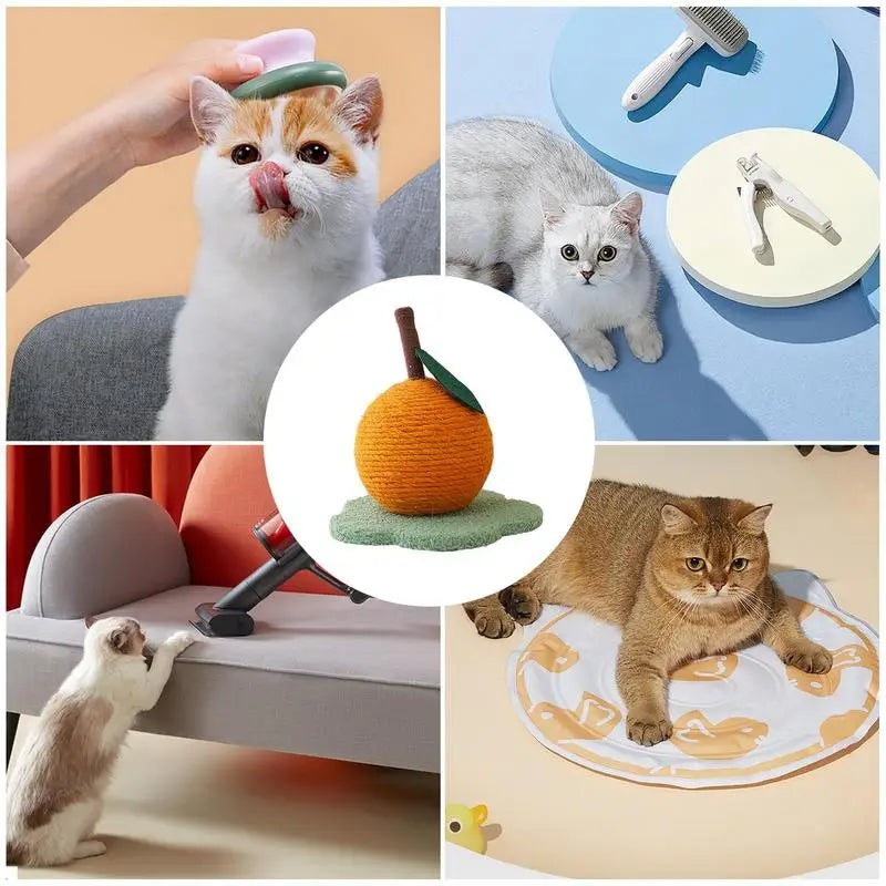 Sisal Ball Cat Toy Orange Shape Grinding Scratching Claw Ball