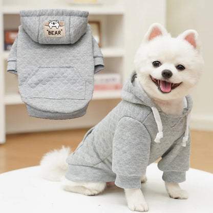 Autumn Winter Dog Clothes Pet Hooded Sweatshirt 2-Legged Design for Dogs Cats Coat Clothing for Small Medium Large Breeds