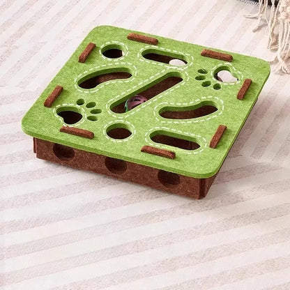 Cat Toy Felt Puzzle Box Exercise Toy With Ball Indoor Sports Entertainment Hunting Cat