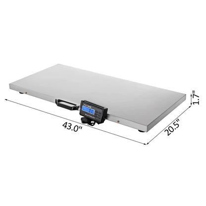 SucceBuy 440/880/1100Lbs Digital Livestock Scale Large Pet Vet Scale Stainless Steel Platform Elect Ronic Postal Shipping Scale