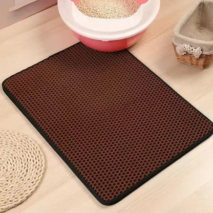 Cat Litter Mat With Gift Double Layer Waterproof Pet Litter Box Mat Non-slip Sand Cat Pad Washable Bed Mat