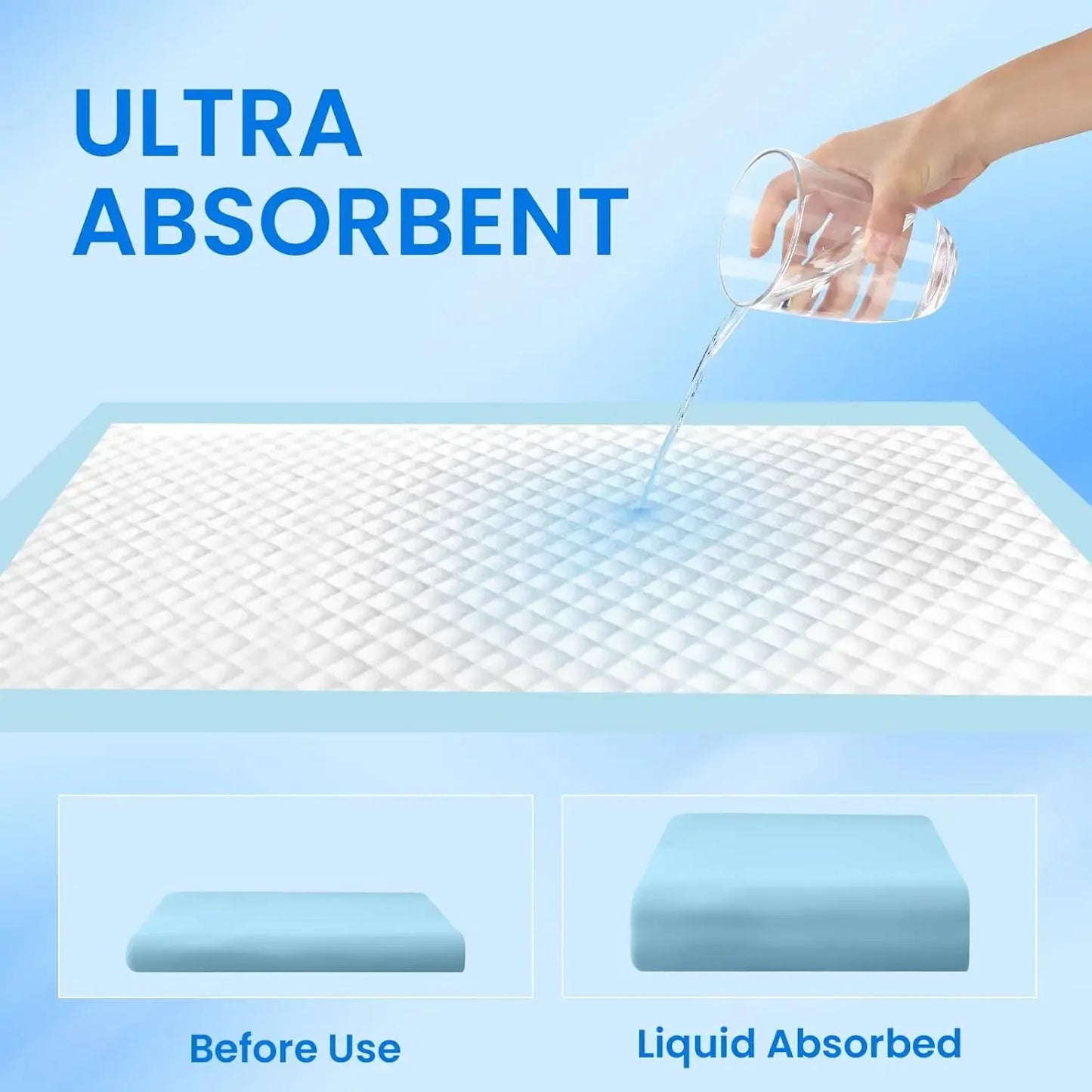 Super Absorbent Leak-Proof Dog Pee Pads, 22x23 Inches, Disposable Pet Training Pads for Quick Drying (30 Count)