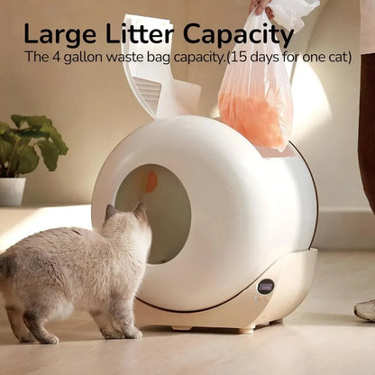 Self Cleaning Litter Box | APP + Automatic (All Cats Compatible) | Odor Control, Spacious Interior & Large Wastes Bin