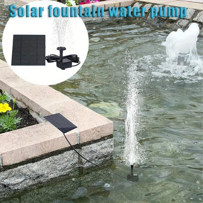 Solar Fountain with 6 Nozzles - 1.4W Solar Panel Floating Water Pump for Bird Baths, Pools, Garden DIY Waterfall