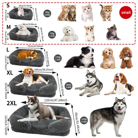 Thickened orthopedic dog bed for large dogs - egg sponge, easy to remove and wash plush cover.