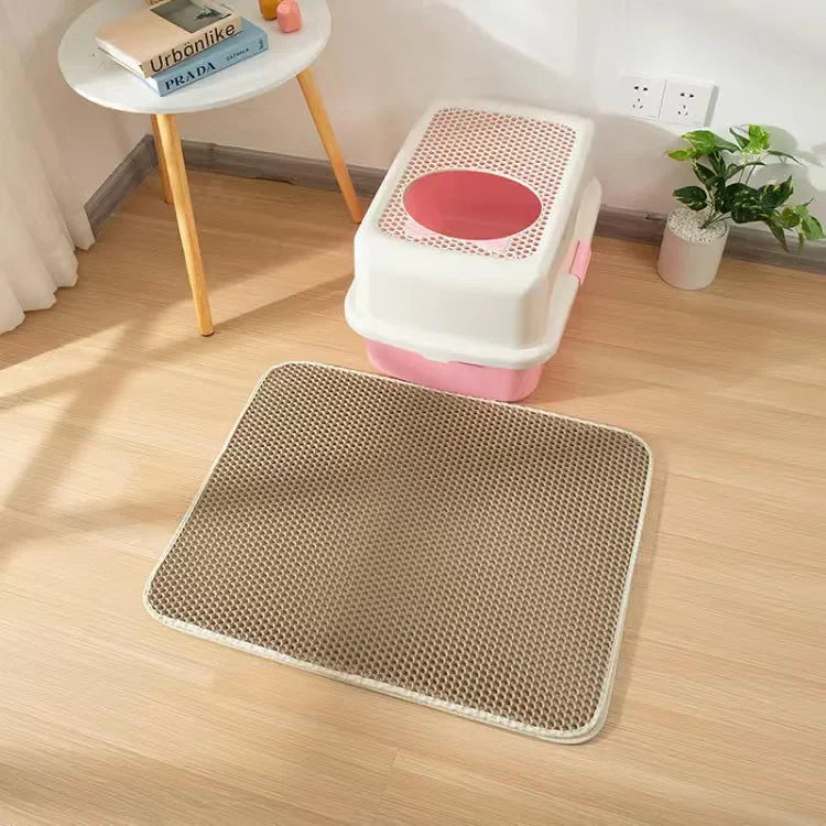 Cat Litter Mat With Gift Double Layer Waterproof Pet Litter Box Mat Non-slip Sand Cat Pad Washable Bed Mat