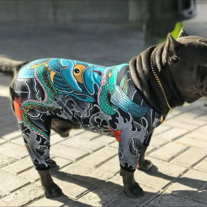 Funny Dog Tattoo Clothes Puppy Spring Clothes Dog Supply Handsome Trend Pet Vest Corgi French Bulldog Printed Dog Clothes Outfit