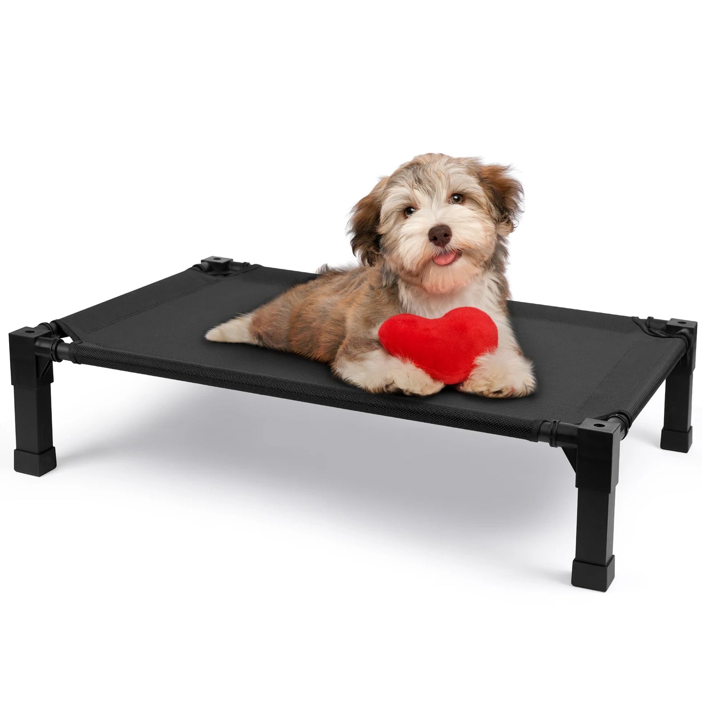 Elevated Dog Bed, Cooling Raised Pet Cot with Chew Proof Washable Breathable Mesh and Metal Frame, Portable.