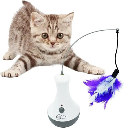 Cat Interactive Toys Funny Feather Kitten Teaser Indoor Play Automatic