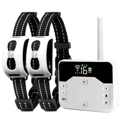 2 IN 1 Wireless Electronic Dog Fence System & Remote Training Collar Beep Shock Vibration and Pet Containment For All Size Puppy