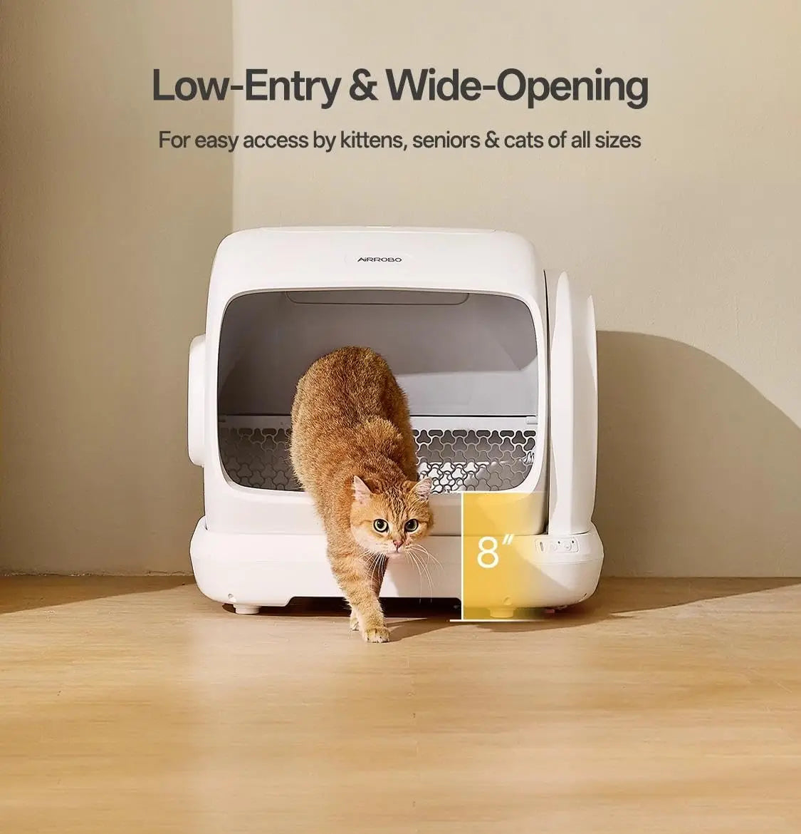 Automatic Cat Litter Box, Self Cleaning Litter Box for Multiple Cats, Anti-Pinch Safety Protection, Smart APP, Customized