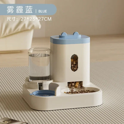 Automatic Feeder Dog Cat Food Bowl With Water Fountain Large Capacity Pet Food Storage Dispenser Container