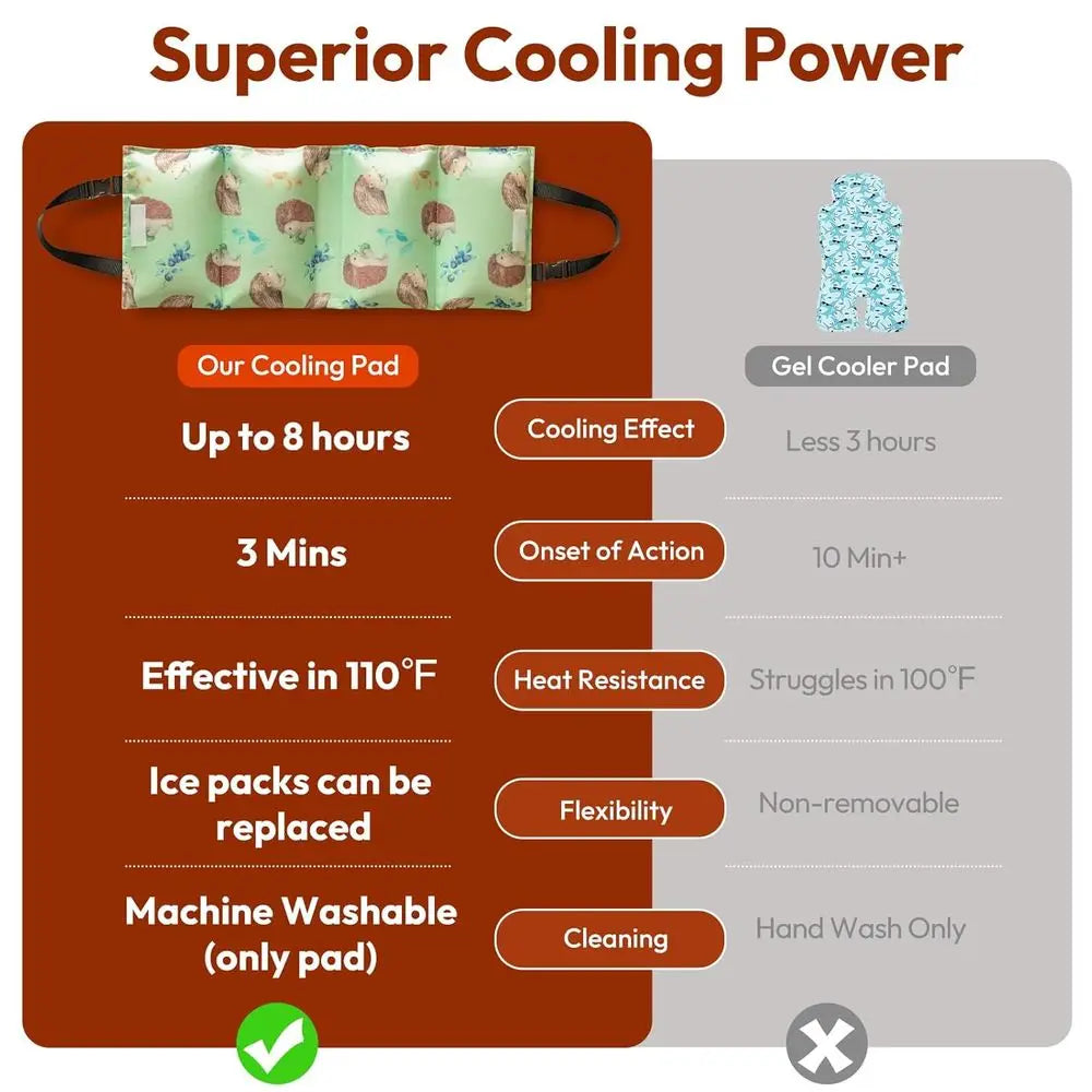 Summer Car Seat Cooling Pad with Ice Packs Insulated Cooler Mat Sun Protection Cover for Stroller Kids And Pets