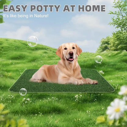 2 Pack 32x38in Washable Dog Grass Pads, Artificial Turf for Puppy Potty Training, Leakproof Reusable