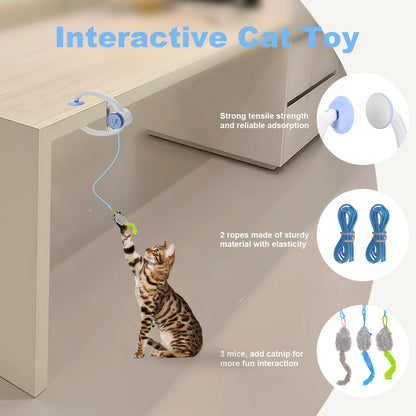 Cat Toys Electric Door Hanging USB Rechargeable Self Play Retractable
