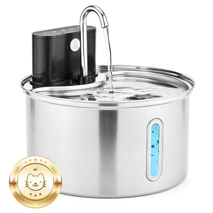 3.5L Stainless Steel Cat Sensor Water Fountain Wireless Smart Automatic Pet Water Dispenser For Cat Dog