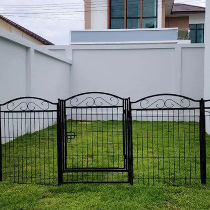 Heavy Duty Dog Playpen 8 Panels Pet Animal Dog Kennel Pen Fence Enclosure Cage Metal Camping Pet Puppy Run Fences Grid with Door