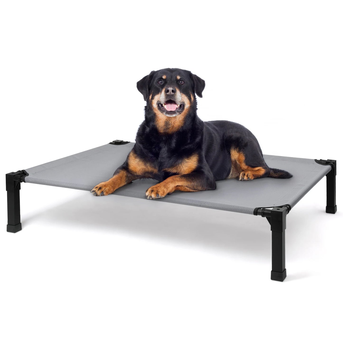 Elevated Dog Bed, Cooling Raised Pet Cot with Chew Proof Washable Breathable Mesh and Metal Frame, Portable.