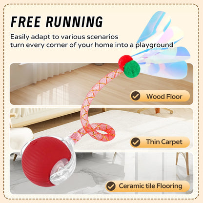 Automatic cat teasing ball, indoor cat self-entertainment artifact, dog & cat puzzle toy