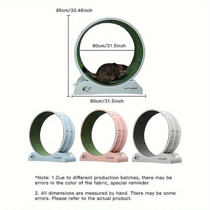 1Pc Indoor Assembly, Cat Roller Treadmill,Silent Fitness Cat Running Wheel With Carpeted Runway