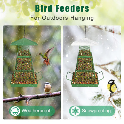 "Seed-Saving" Heavy-Duty Outdoor Bird Feeder - Squirrel Proof, Metal Mesh Design For Cardinals & Wild Birds, Perfect For Garden