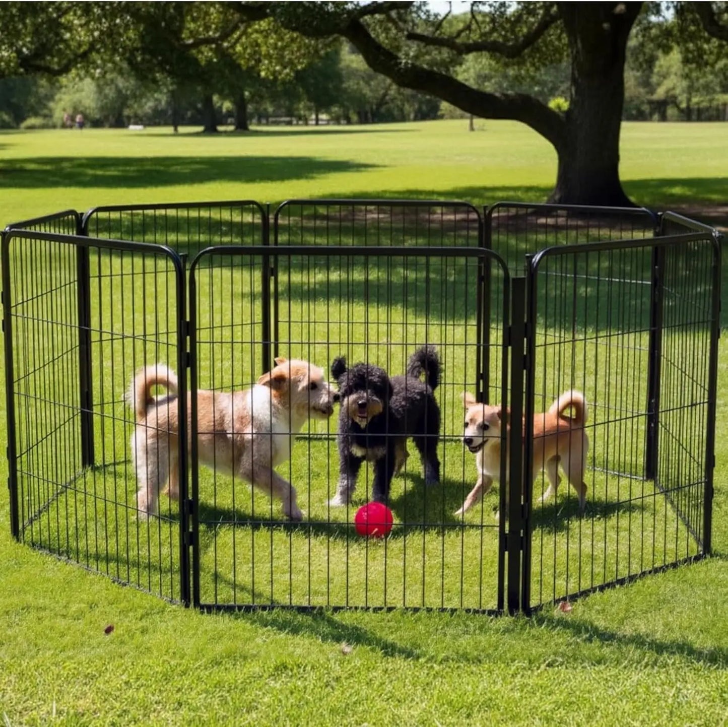 Dog Play Pen for Outdoor Use - 32'', 16 Panels for Small and Medium Size Dogs - Portable Playpen