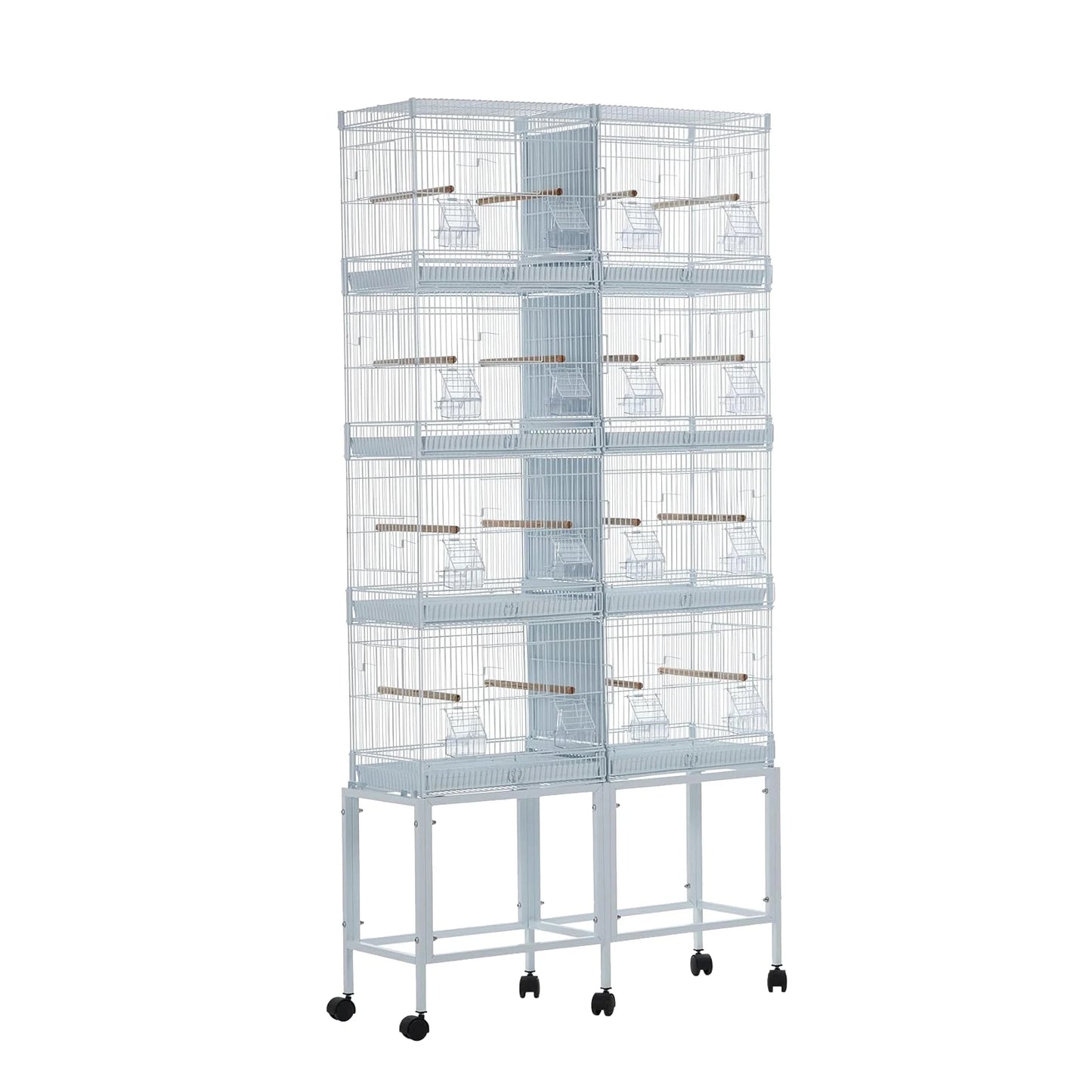 Pet Products Parrot Playstand with Wheels, Bird Cage Stand Activity Play Center with Perches and Ladders,Playground for Birds